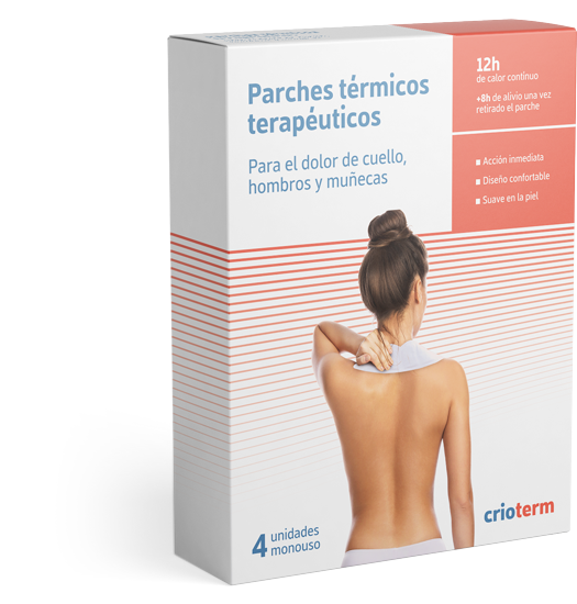 Parche térmico terapéutico para el alivio del dolor localizado en cuello
